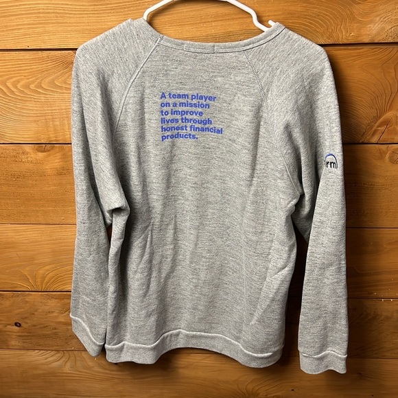 Marine layer sweatshirt crewneck Md mens AFFIRMER motivational Gray team player - Picture 9 of 11